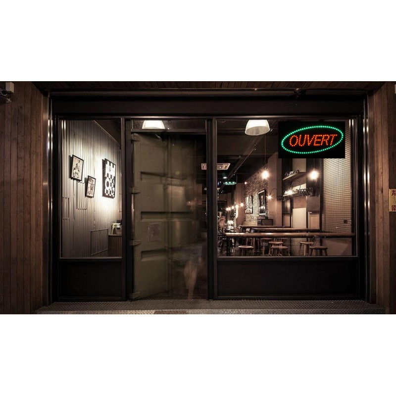 Enseigne Lumineuse à LED OUVERT Rose